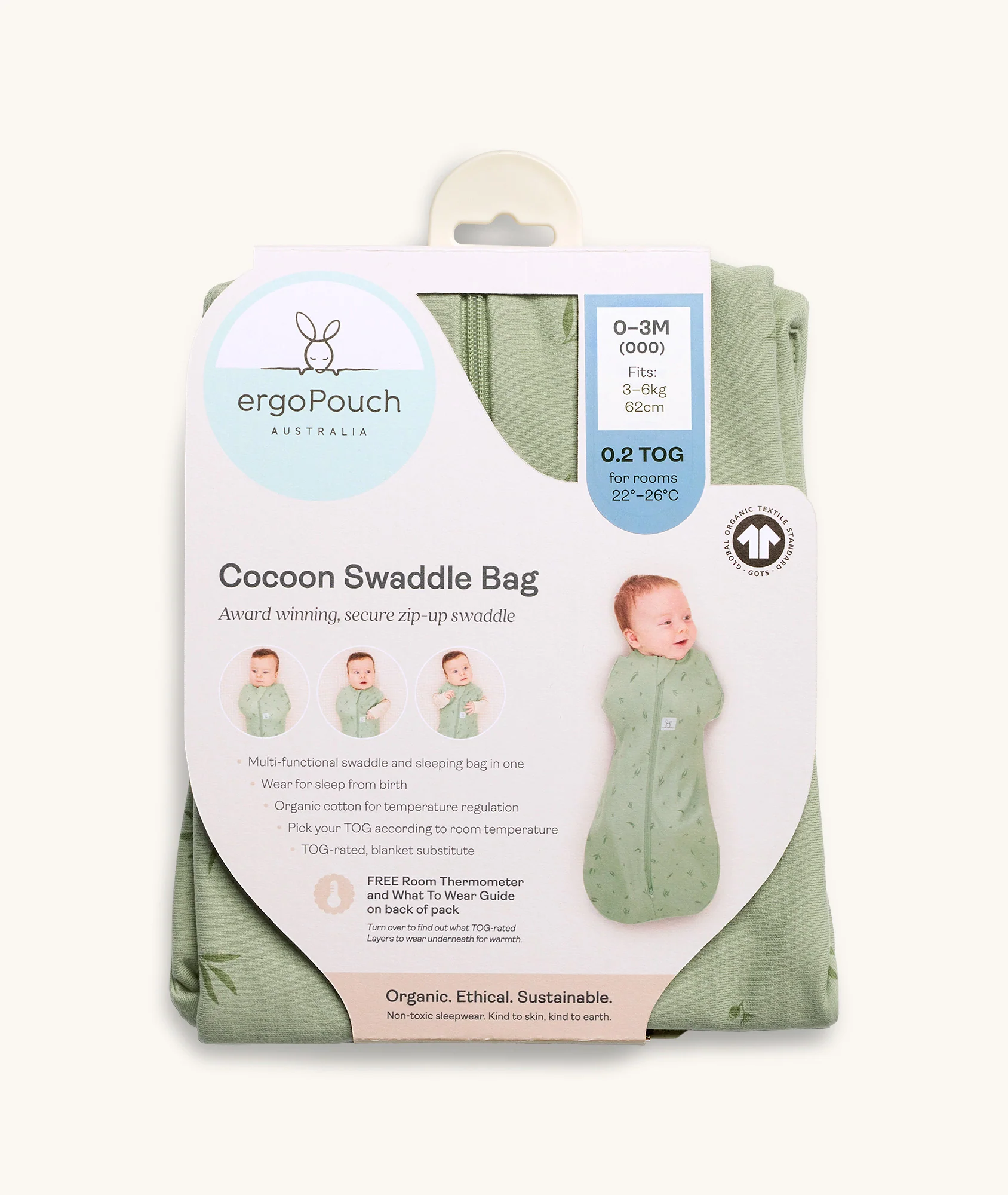 Cocoon Swaddle Bag 0.2 TOG Oatmeal Marle - Image 12
