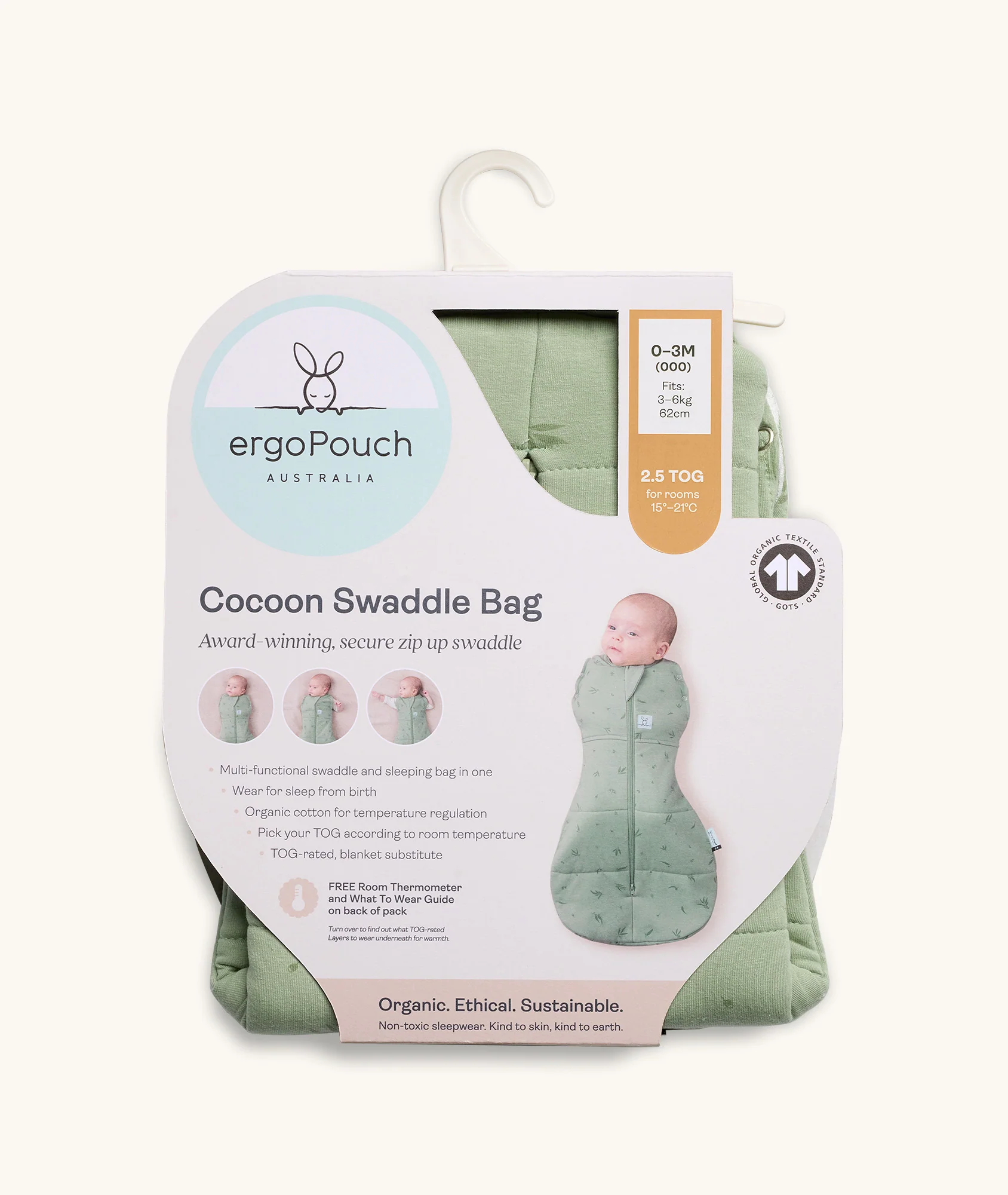 Cocoon Swaddle Bag 2.5 TOG Oatmeal Marle - Image 10