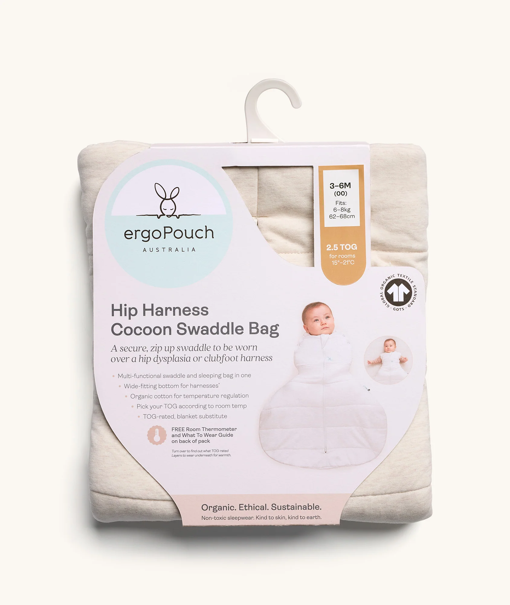 Hip Harness Cocoon Swaddle Bag 2.5 TOG Oatmeal Marle - Image 8