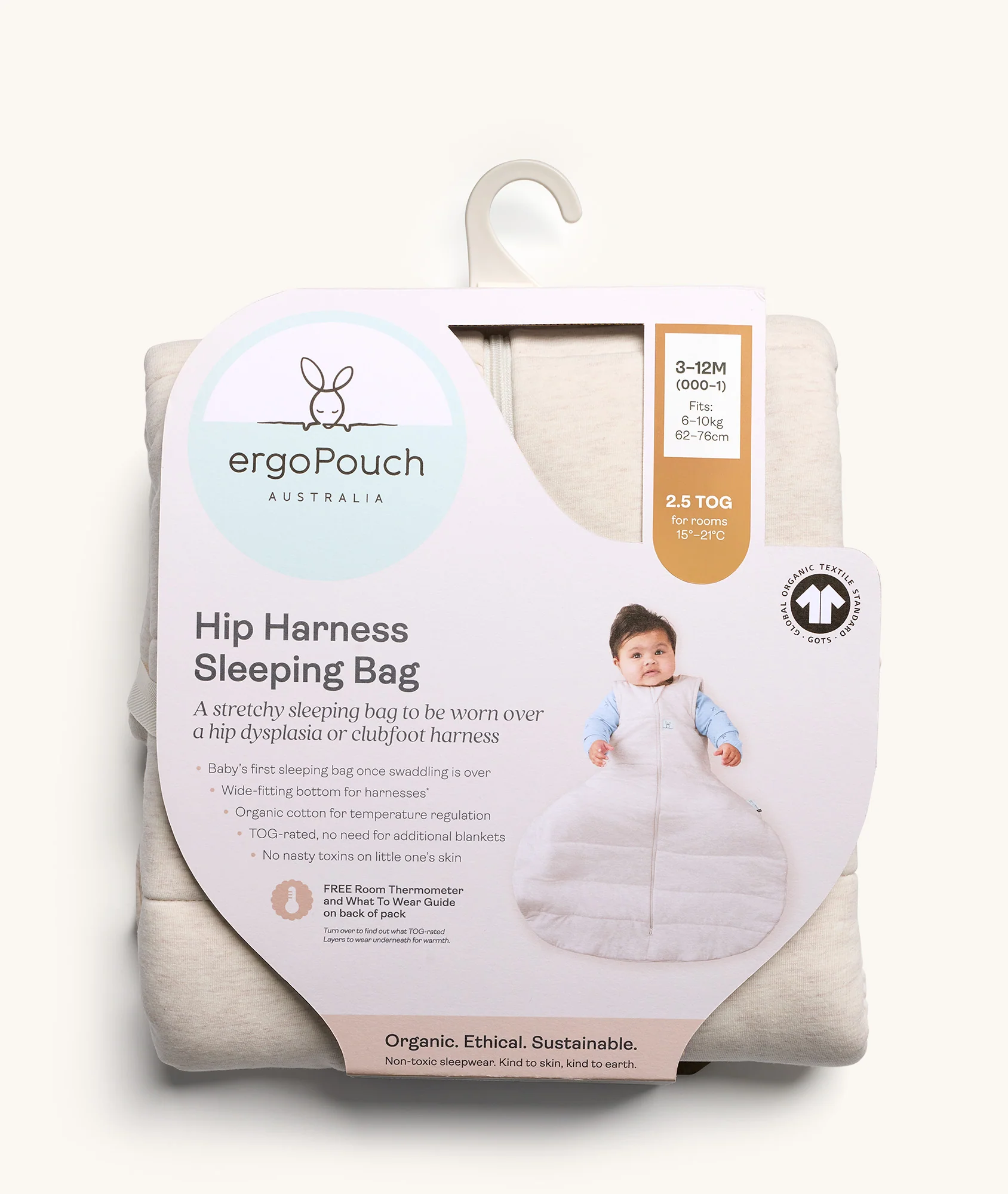 Hip Harness Sleeping Bag 2.5 TOG Oatmeal Marle - Image 8