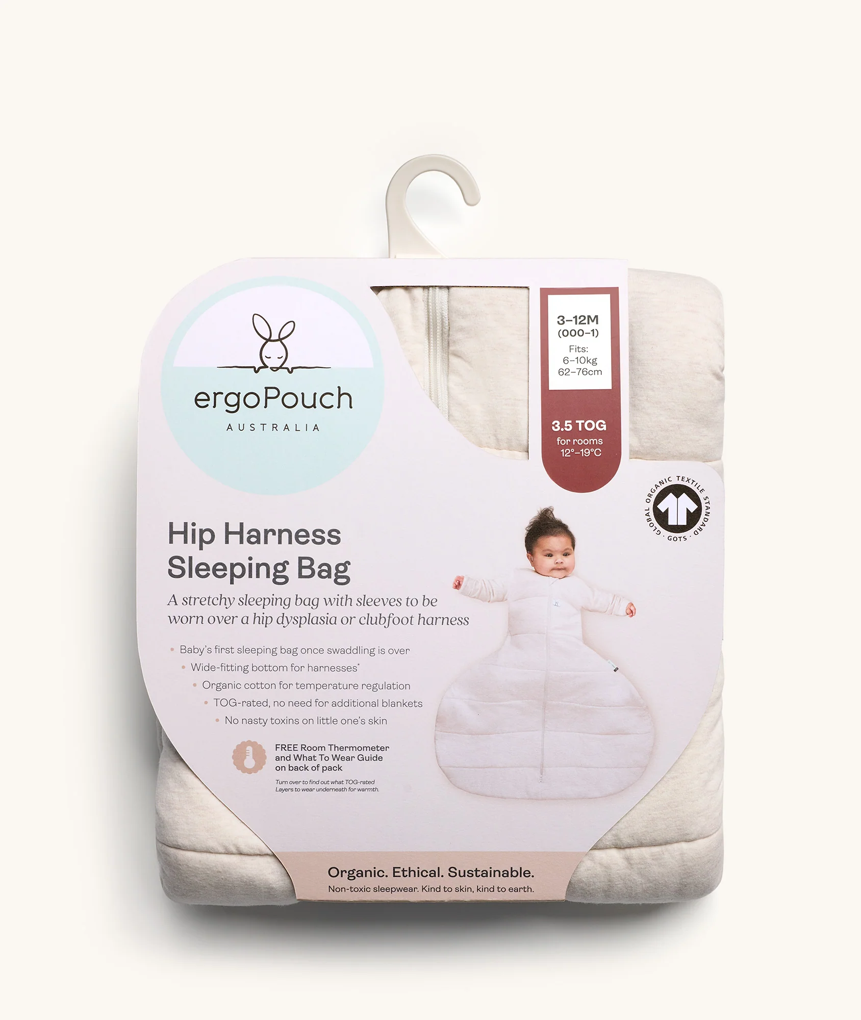 Hip Harness Sleeping Bag 3.5 TOG Oatmeal Marle - Image 8