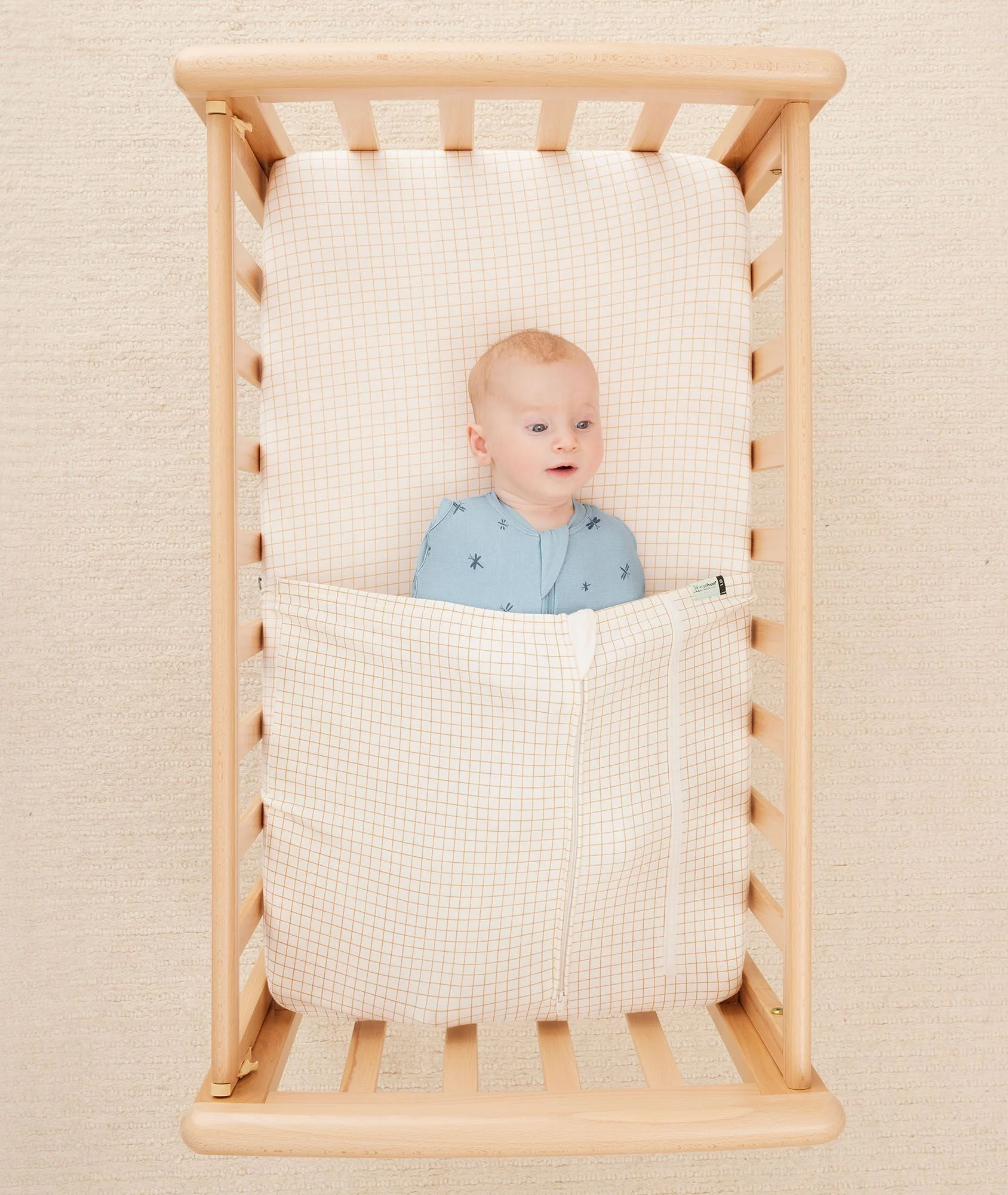 HugMe Blanket 0.2 & 1.0 TOG Caramel Grid - Image 3