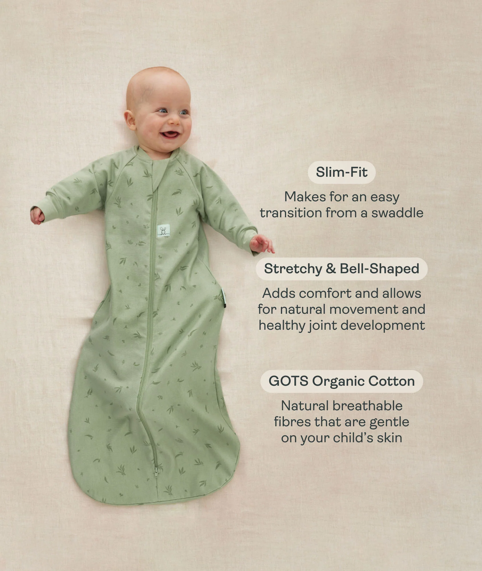 Sleeping Bag 1.0 TOG Sleeved Willow - Image 4