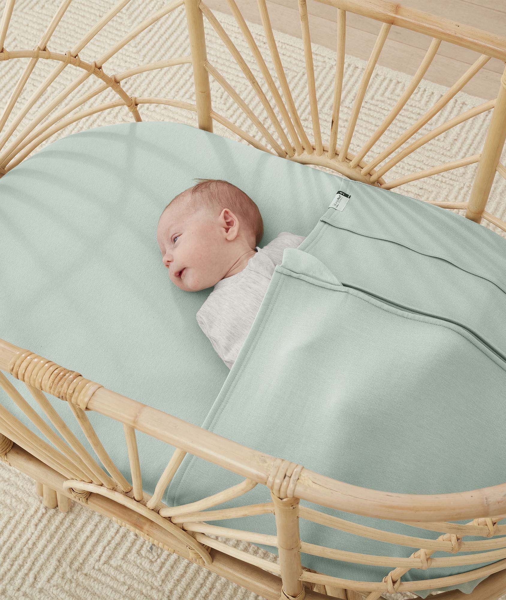Organic Fitted Sheet Sage - Image 5