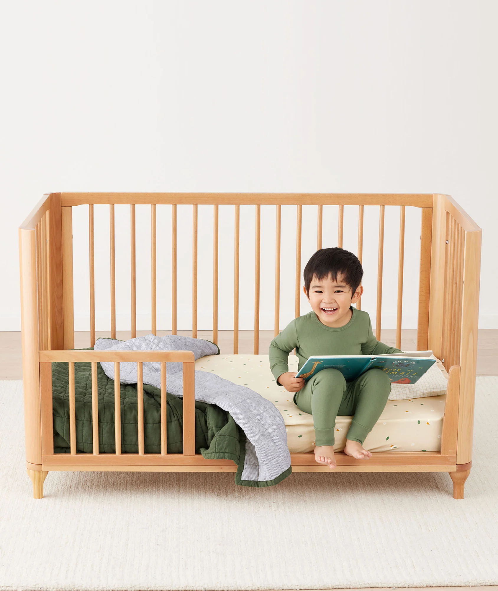 Organic Toddler Pillow and Case Caramel Grid - Image 3