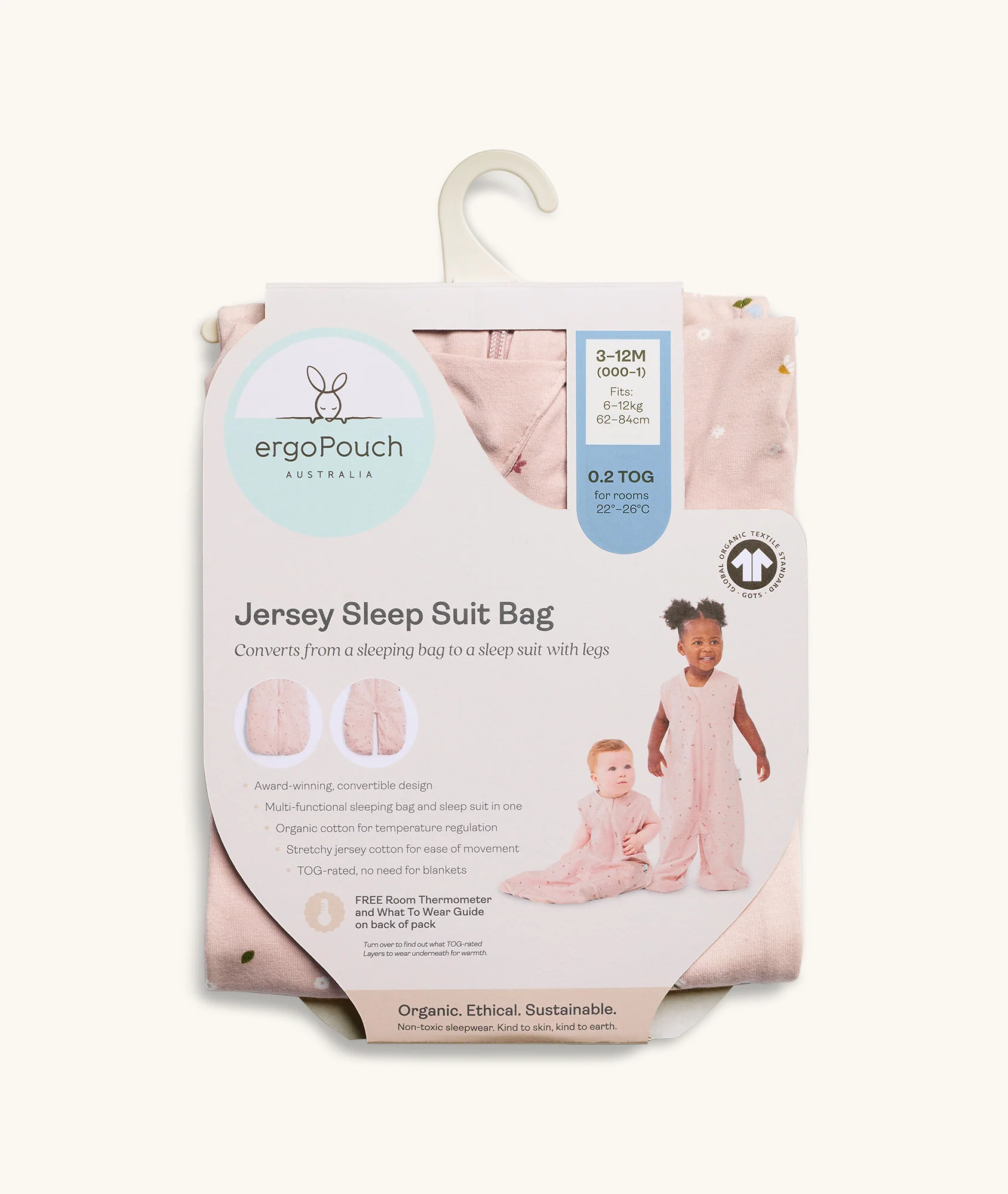 Jersey Sleep Suit Bag 0.2 TOG Daisies - Image 12