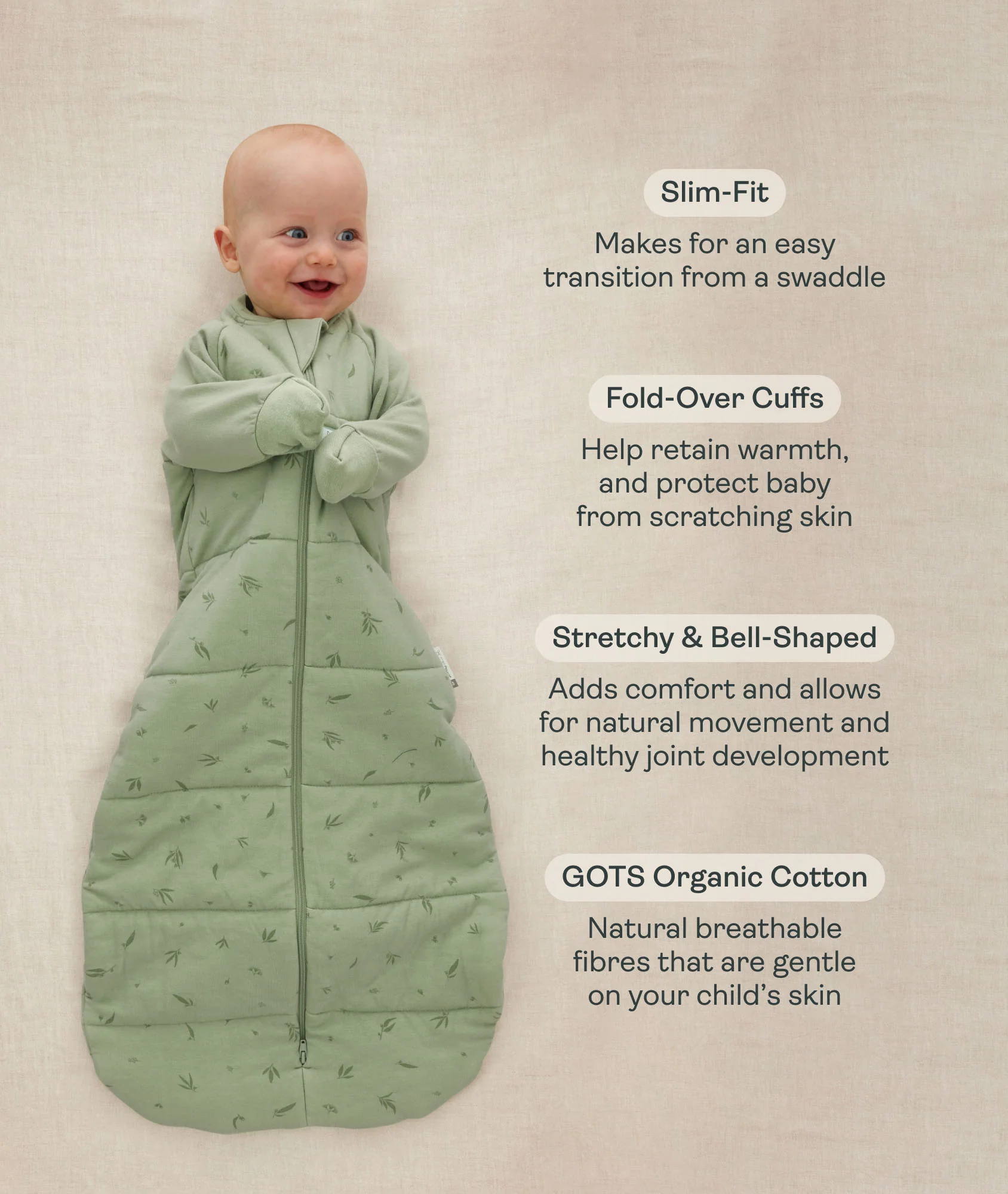 Sleeping Bag 2.5 TOG Sleeved Daisies - Image 4